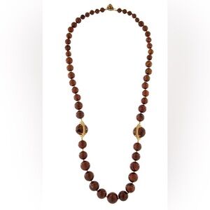 Miriam Haskel vintage beaded gold tone necklace